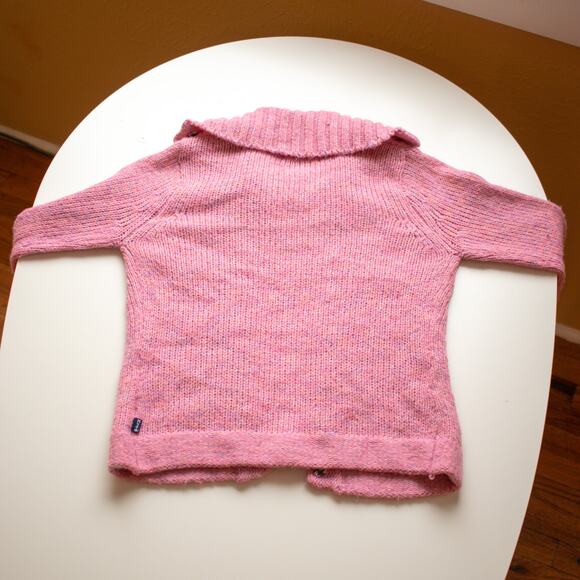 Mudd Pink Cable-Knit Cowl Neck Cardigan Size Medium - Picture 5 of 5